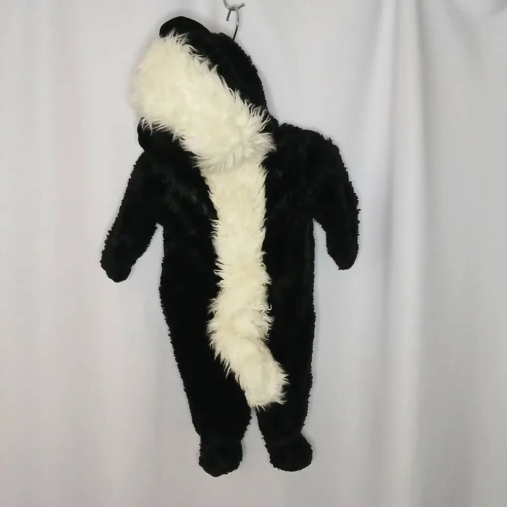 Lil Stinker Infant Skunk Costume The Humane Society Hood Bodysuit Baby 3-6 mo